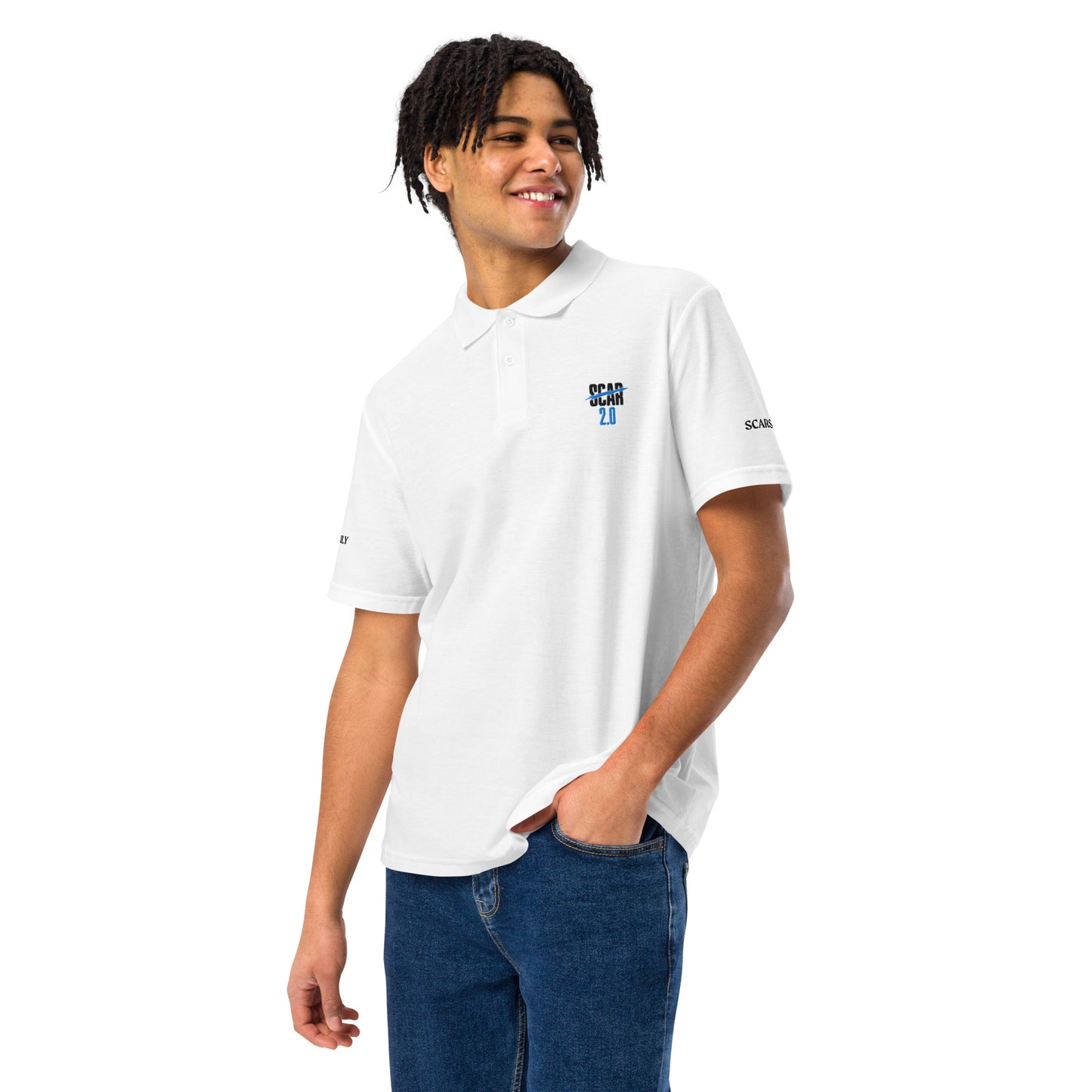 Scar 2.0 'Family Scar' Unisex Polo Shirt- White