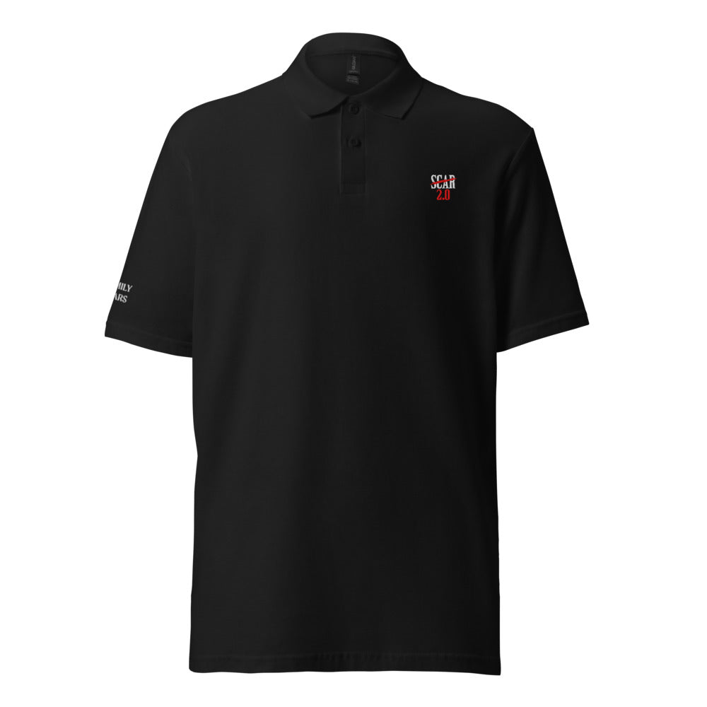 Scar 2.0 'Family Scar' Unisex Polo shirt (Black)